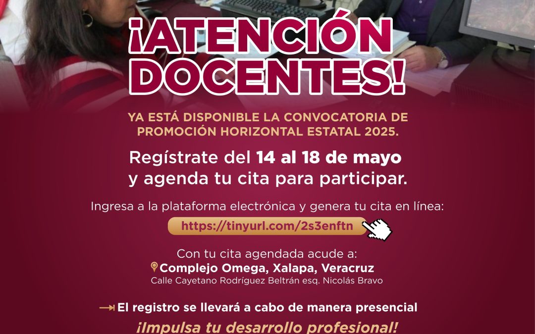 Convocatoria para promoción horizontal estatal en Educación Básica, disponible hasta el 18 de mayo