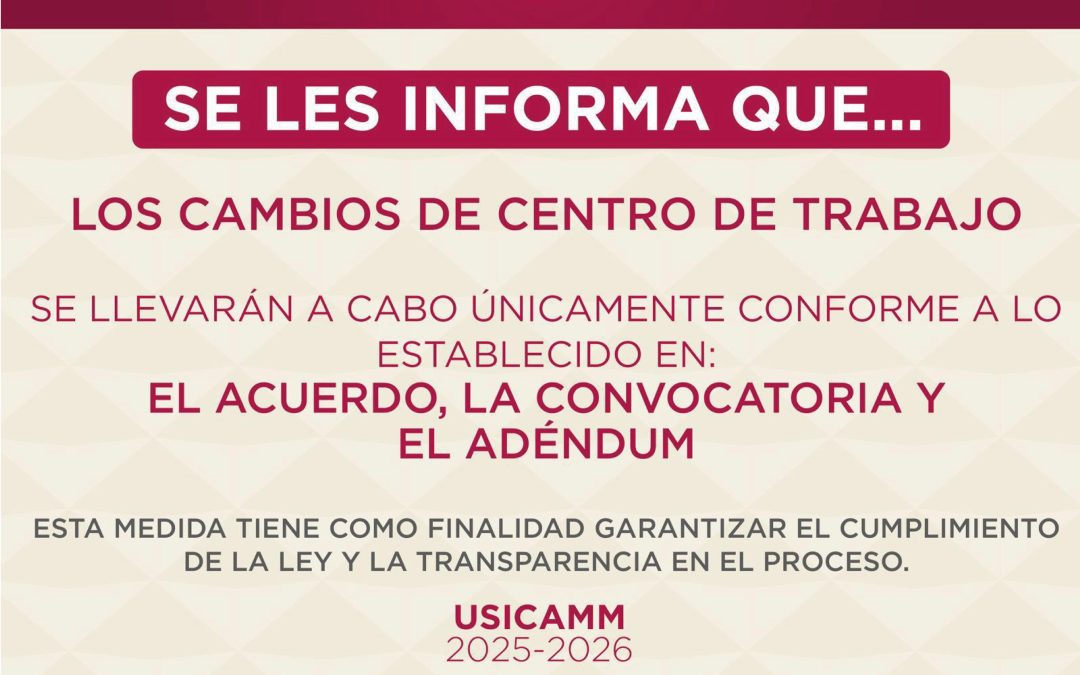 Proceso de Cambios de Centro de Trabajo apegado a legalidad: SEV