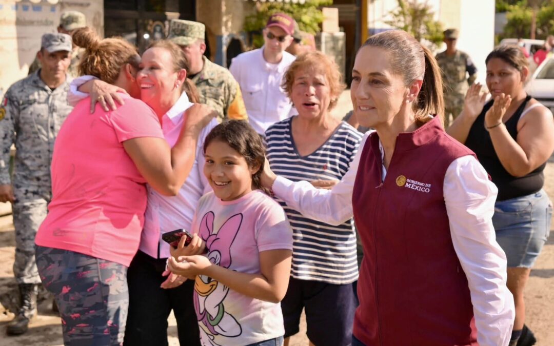 En Poza Rica y Álamo, Rocío Nahle y Claudia Sheinbaum coordinan auxilio y ayudahumanitaria para damnificados